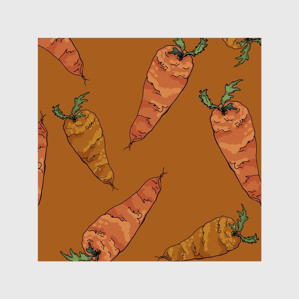 Шторы «Морковный паттерн на терракотовом »