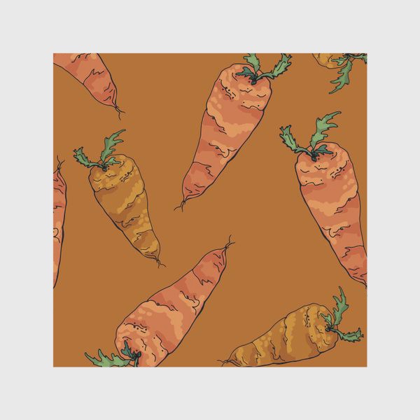 Скатерть «Морковный паттерн на терракотовом »