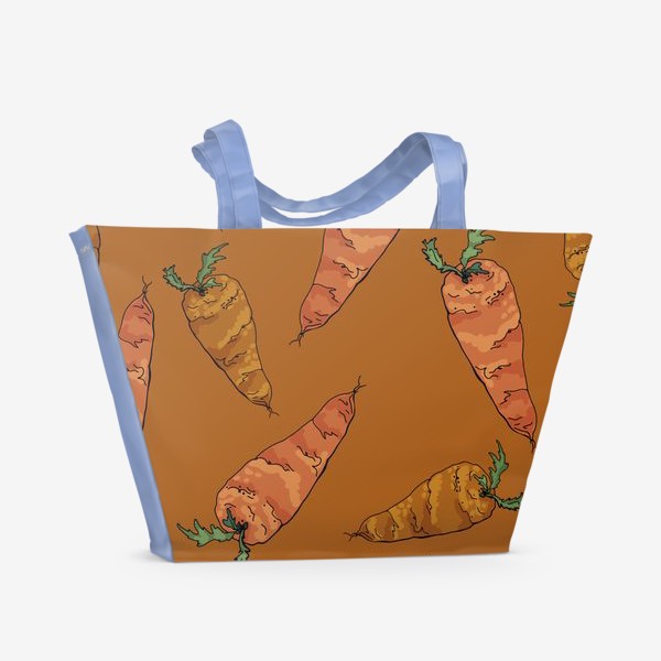 Пляжная сумка «Морковный паттерн на терракотовом »