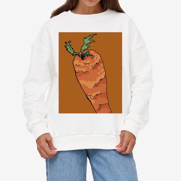 Свитшот «Морковный паттерн на терракотовом »