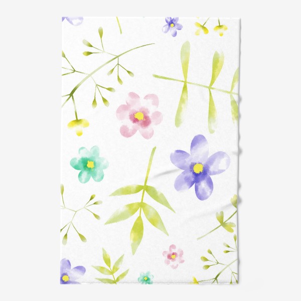 Полотенце «Нежный акварельные цветочки »