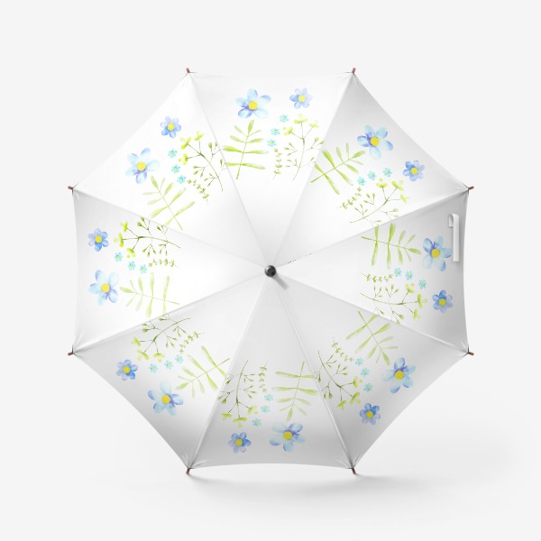 Зонт «Голубые акварельные цветы»