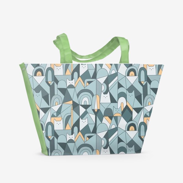 Пляжная сумка &laquo;Коты в геометрии&raquo;