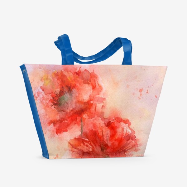 Пляжная сумка «Акварельные маки/Poppy flower»