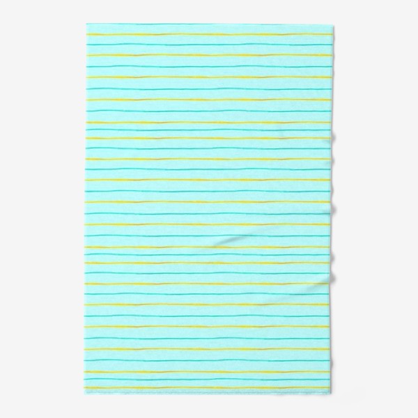 Полотенце «Паттерн акварельные полоски на голубом фоне»