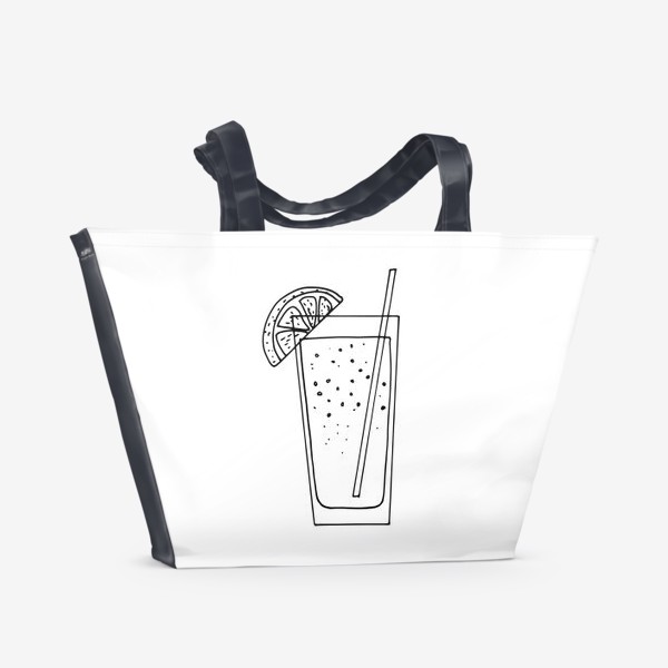 Пляжная сумка &laquo;летний коктейль с лимоном и соломинкой. лимонад. бар. отпуск, лето, пятница&raquo;
