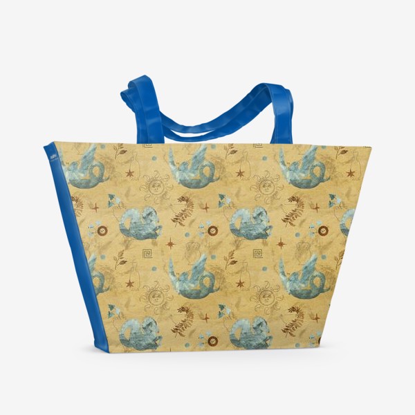 Пляжная сумка &laquo;Мифические животные. Сирены и Гиппокампы. &raquo;