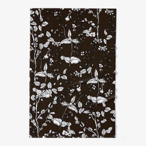Полотенце &laquo;чёрно-белые цветы&raquo;