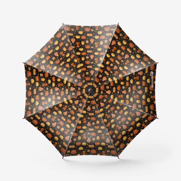 Зонт «Тыквы на чёрном фоне »