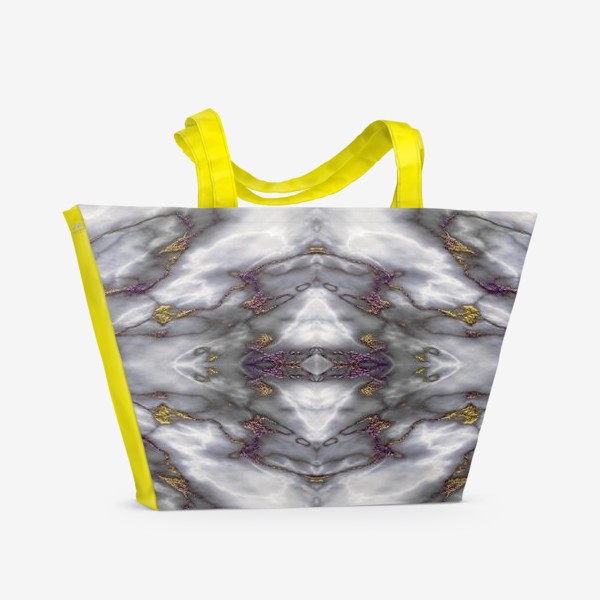 Пляжная сумка «Серый мраморный абстрактный орнамент»
