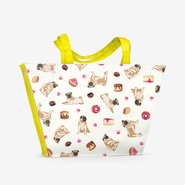 Пляжная сумка «Pug and Sweets»