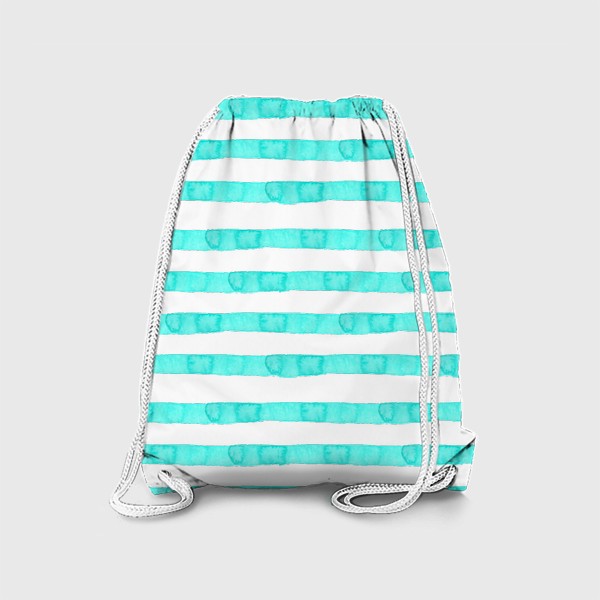 Рюкзак «Паттерн широкие акварельные полоски мятного цвета»