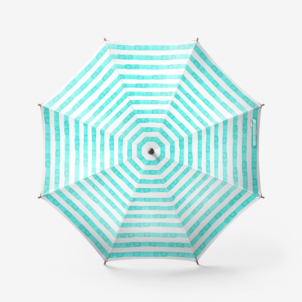 Зонт «Паттерн широкие акварельные полоски мятного цвета»