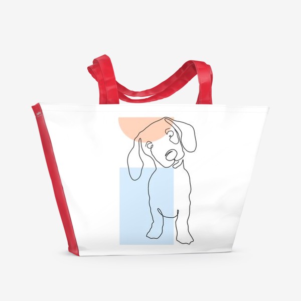 Пляжная сумка «Пес, щенок. Минимализм»