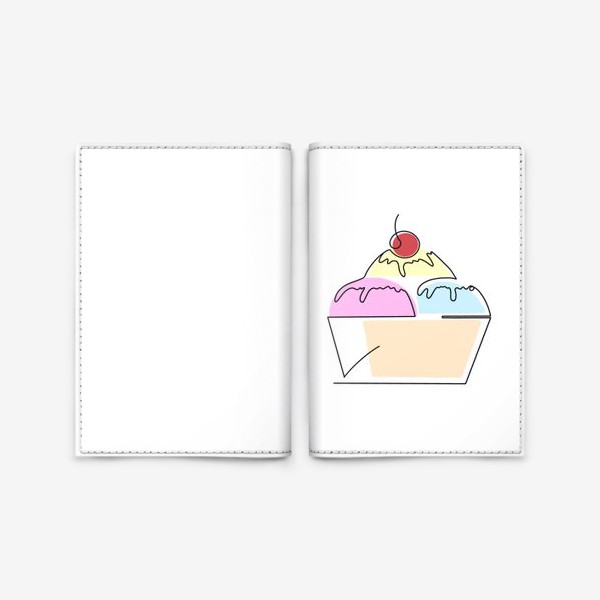 Обложка для паспорта «Вкусное мороженое. Минимализм.»