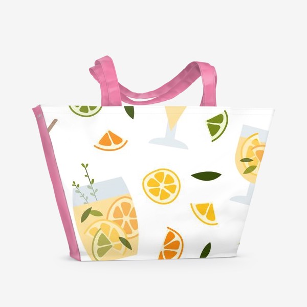 Пляжная сумка «Лимонад. Лимон. Цитрус. Летный паттерн»