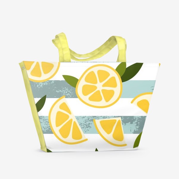 Пляжная сумка «Лимонад. Лимон. Цитрус. Летный паттерн»