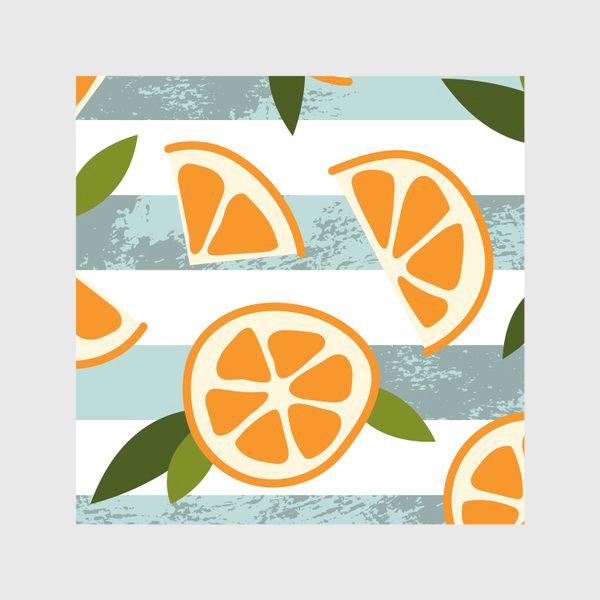Скатерть «Мандарины, апельсины. Летний цитрусовый паттерн»