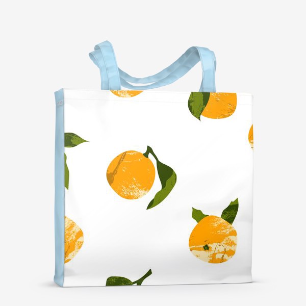 Сумка-шоппер «Мандарины, апельсины. Летний цитрусовый паттерн»