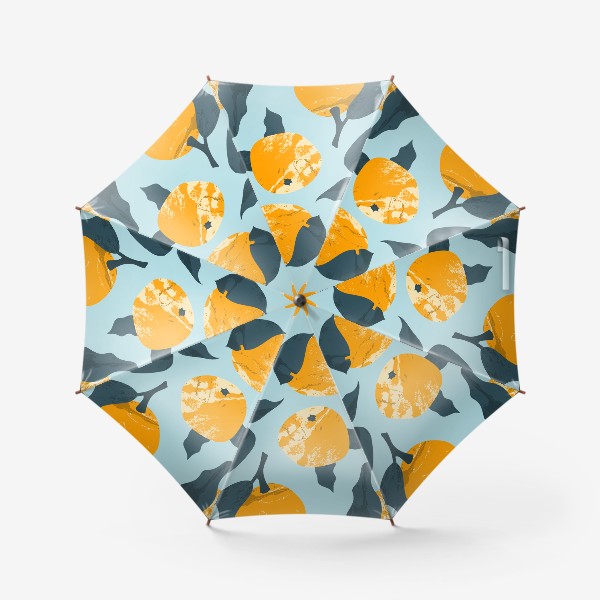 Зонт «Мандарины, апельсины. Летний цитрусовый паттерн»
