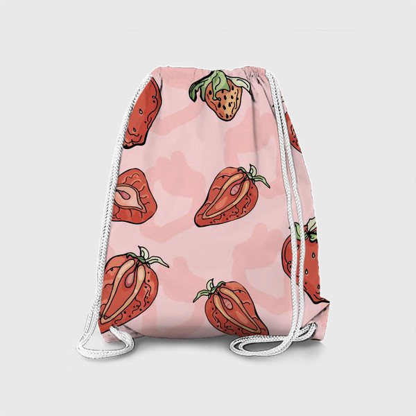 Рюкзак «Клубничный паттерн с розовыми тенями»