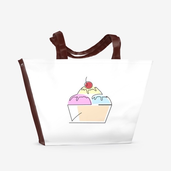 Пляжная сумка «Вкусное мороженое. Минимализм.»