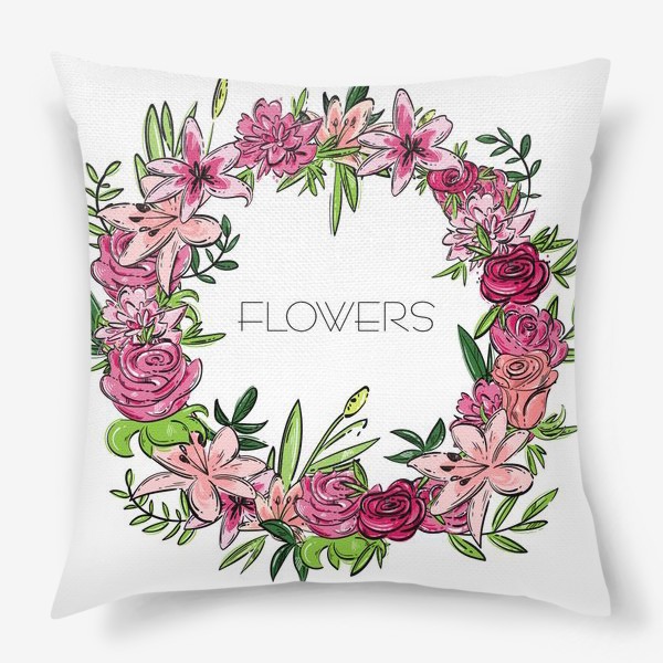 Подушка «Иллюстрация цветы»