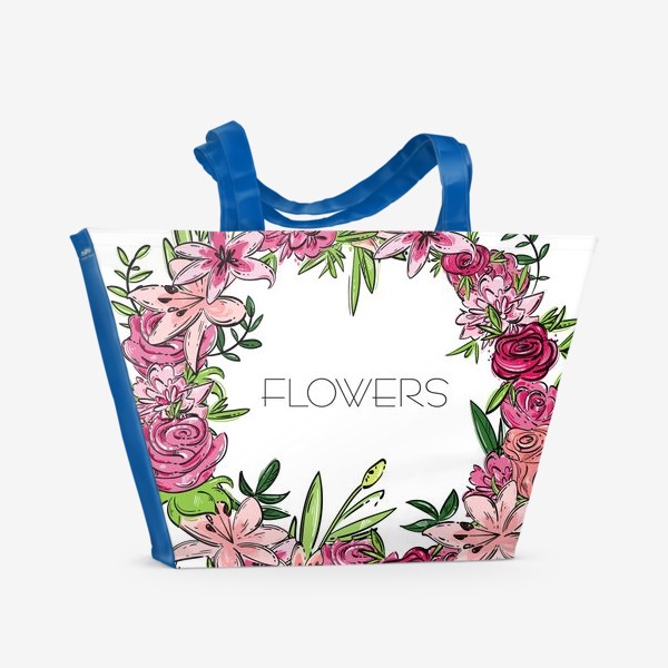 Пляжная сумка «Иллюстрация цветы»