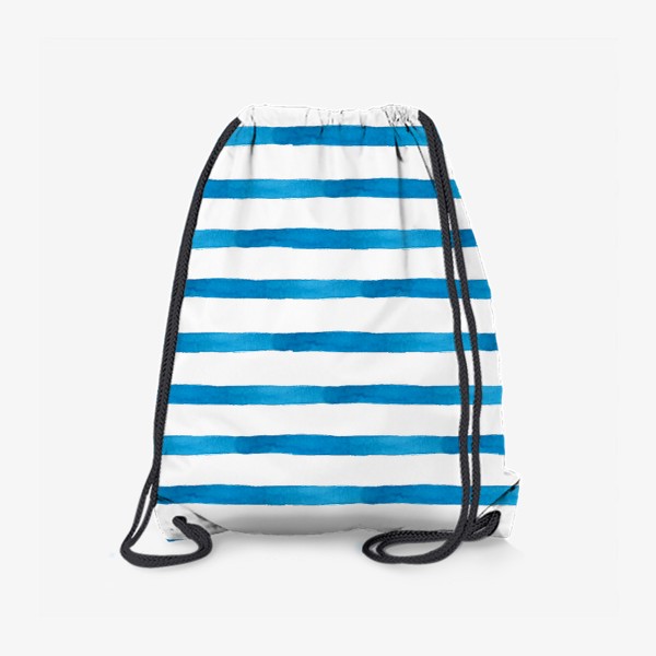Рюкзак «Паттерн широкие синие акварельные полоски»