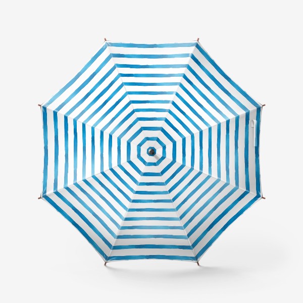 Зонт «Паттерн широкие синие акварельные полоски»