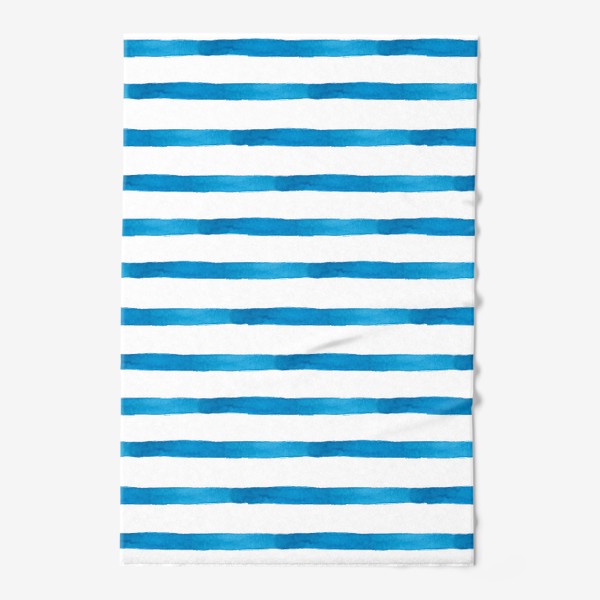 Полотенце «Паттерн широкие синие акварельные полоски»