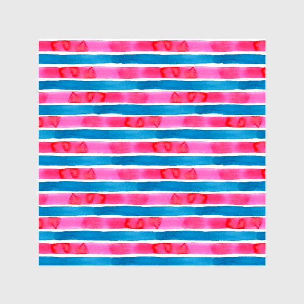 Шторы «Паттерн широкие акварельные полоски розового и голубого цвета»