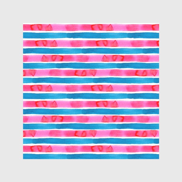 Скатерть «Паттерн широкие акварельные полоски розового и голубого цвета»