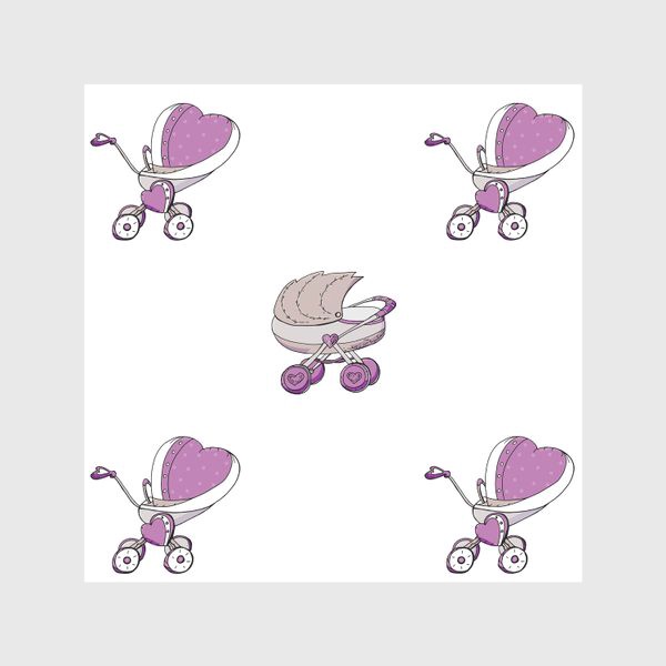 Скатерть «Детский принт с колясками для девочек»