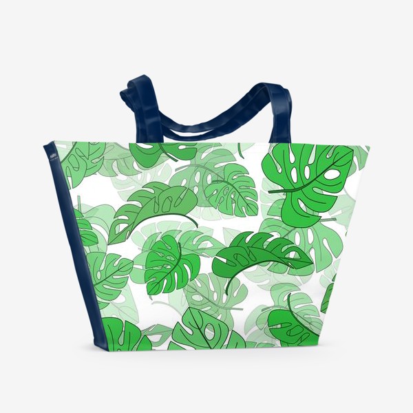 Пляжная сумка «Монстера листья на белом фоне»