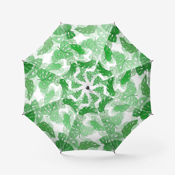 Зонт «Монстера листья на белом фоне»