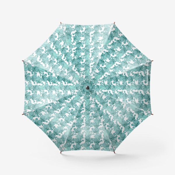 Зонт «бирюзовые рододендроны »