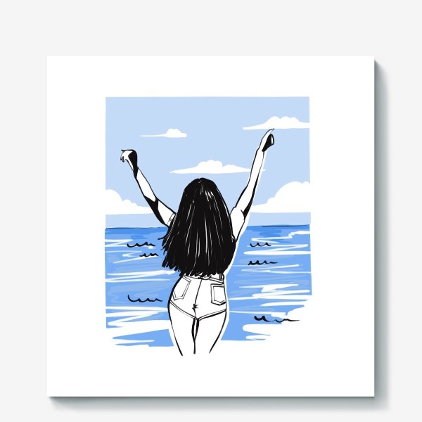 Холст «Девушка на море. Лето»