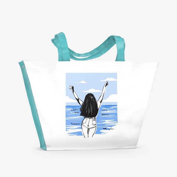 Пляжная сумка «Девушка на море. Лето»