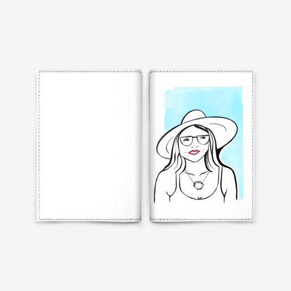 Обложка для паспорта «Девушка в шляпе. Лето»