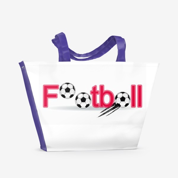 Пляжная сумка «Надпись "Футбол" с мячом залетающим в ворота»