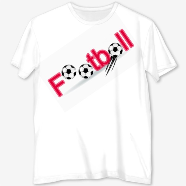 Футболка с полной запечаткой «Надпись "Футбол" с мячом залетающим в ворота»
