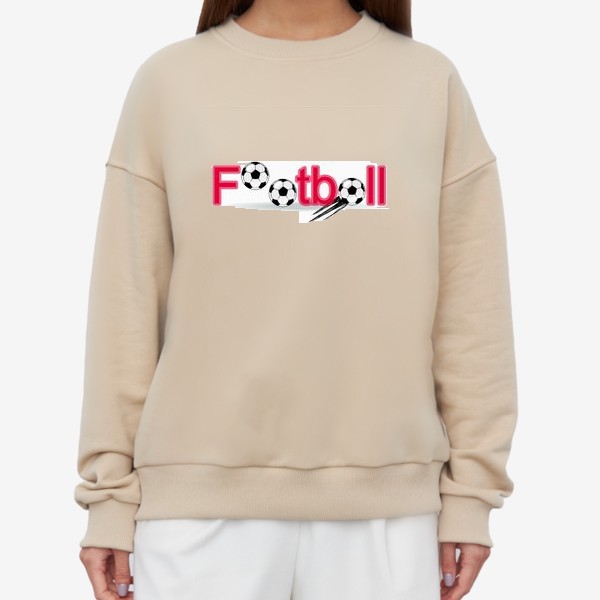 Свитшот «Надпись "Футбол" с мячом залетающим в ворота»
