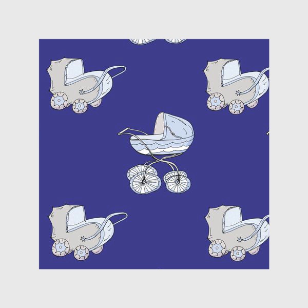 Скатерть «Детский принт с колясками для мальчиков»