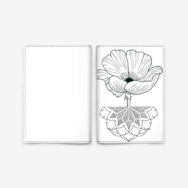 Обложка для паспорта «Цветок и мандала»