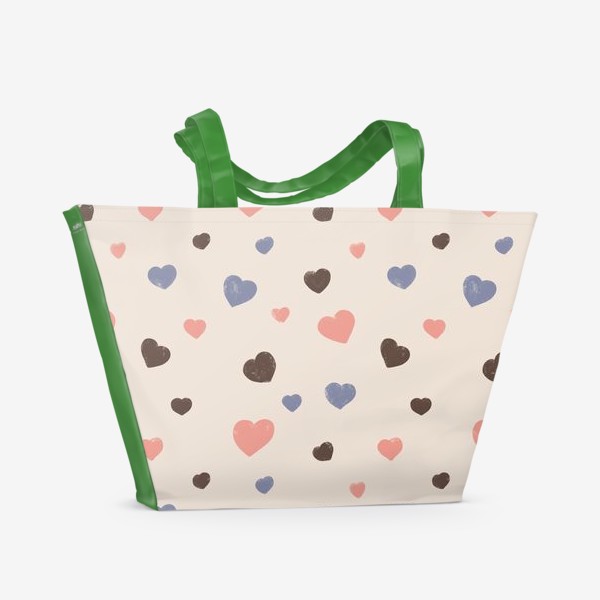 Пляжная сумка «Пастельные сердечки»