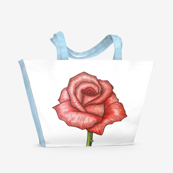 Пляжная сумка «Роза. Акварель»