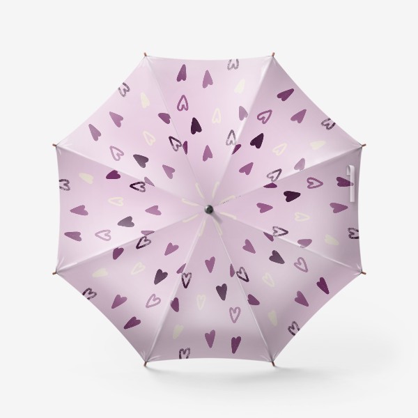 Зонт «Лавандовые сердечки»