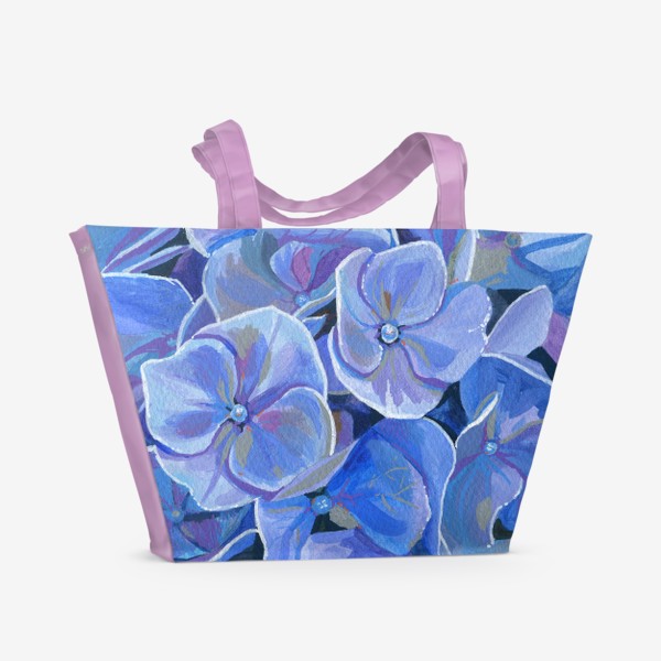 Пляжная сумка &laquo;Blue hydrangea. Sketch&raquo;