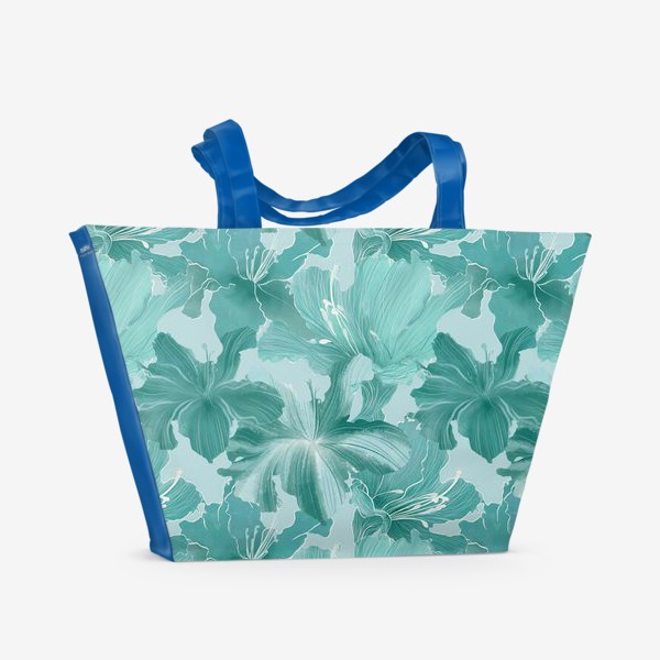 Пляжная сумка «бирюзовые рододендроны »